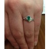 Pompeii3 1/2ct Genuine Oval Emerald & Diamond Ring 14K White Gold - 3 of 4