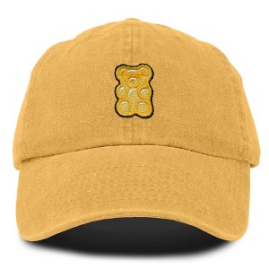 Dalix Yellow Gummy Embroidered Cotton Dad Hat Baseball Cap Adjustable Womens - 1 of 4
