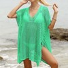 Womens Knit Swimsuit Cover Up Lace Up Beach Cover Up Dress - 3 of 3
