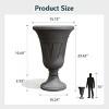 SEVOBAL 15.7" Planters Flower Pot 2-Pack Flower Pots with Award-Winning Design Indoor Outdoor Plants Green Plant Patio, Gray, 15.76"*15.76"*23.64" - 3 of 4