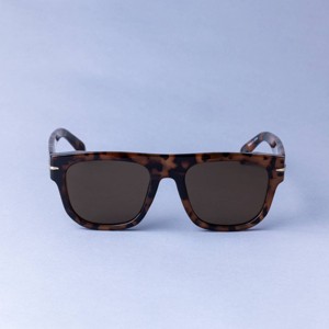 Women's Tortoise Shell Flat Top with Metal Sunglasses - A New Day™ Brown: UV Protection, Recycled Plastic Frame - 1 of 2