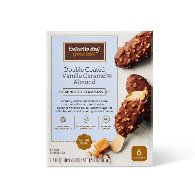 Vanilla Caramel Almond Chocolate Double Coated Mini Ice Cream Bars - 6ct - Favorite Day™