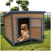 Outdoor Dog House for Large Dogs Wooden Pet Shelter with Waterproof PVC Roof Lockable Door and Ventilation–Maison Boucle - 2 of 4