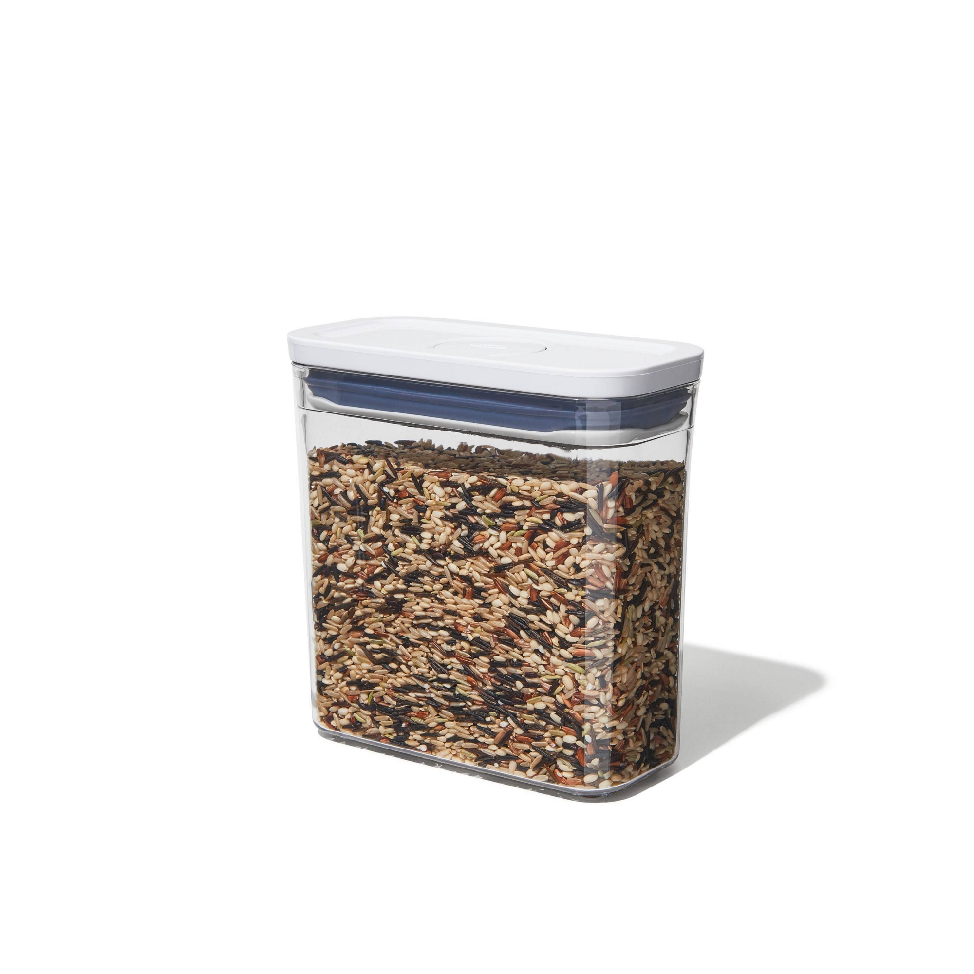 OXO POP 1.2qt Plastic Slim Rectangle Airtight Food Storage Container White: Dishwasher-Safe, Silicone Lid