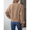 Coolmee Women's Cable Knit Sweaters Long Sleeve Crewneck Chunky Loose Fit Pullover Tops - 4 of 4