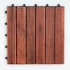 Bliss Outdoors Hardwood 6-Slat Interlocking Wood Deck Tiles, Red, Set of 30 - 3 of 4