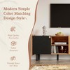 MAYEERTY MId Century TV Stand with 3 Cabinets, Media Console Table for TVs up to 70", Wood Color Top Paanel & Handle Black Brown - 4 of 4