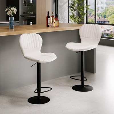 Swivel Bar Stools, Adjustable Bar Stools, Kitchen Counter Height Bar Chairs with Armrest and Back for Bar