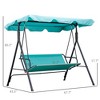 3-Seat Outdoor Patio Swing Chair with Removable Cushion, Steel Frame Stand and Adjustable Tilt Canopy for Patio, Garden, Poolside, Balcony - 3 of 4