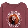 Women's - Disney - Merida Greatness Lies Within Lightweight French Terry Wide Neck Long Sleeve Shirt - 2 of 4
