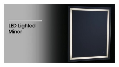 Martina 24"x30" Sleek Frameless LED Wall Mirror with Anti-Fog Feature