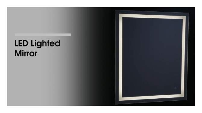 Single Frameless Fixed Color Temp LED Wall Mirror with Anti Fog Glass - Tosca, 2 of 6, play video