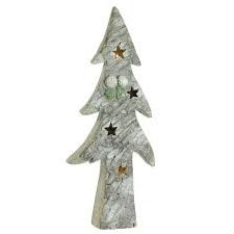 Northlight 30" White and Green LED Lighted Glitter Artificial Christmas Tree Tabletop Decor, 2 of 3