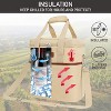 OPUX Wine Bag, 4,6 Bottle Cooler Insulated Tote Carrier Travel Picnic BYOB, Leakproof Padded Portable Party Christmas Gift - 2 of 4