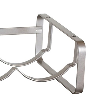 Silver Stackable Steel Wave Design Wine Rack, 4 Bottles