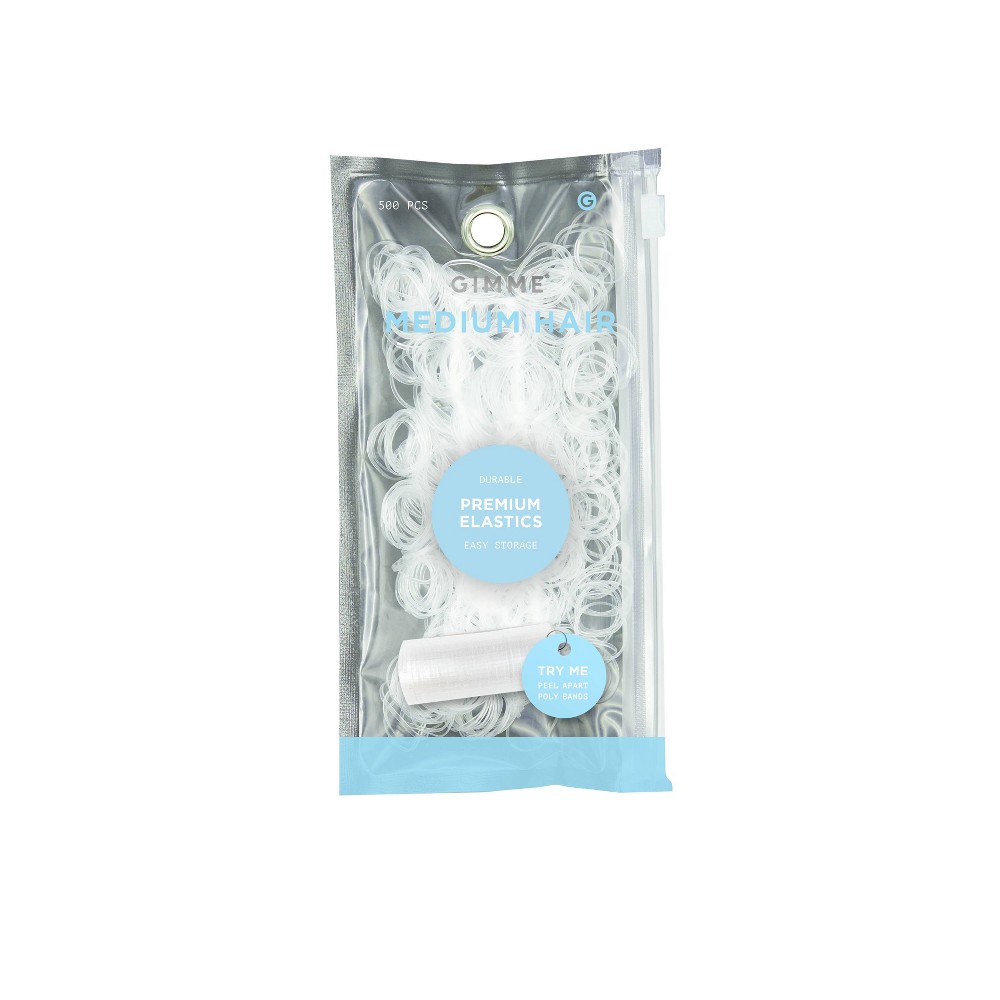 Photos - Hair Styling Product Gimme Beauty Medium Clear Elastics Hair Band - 500ct