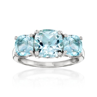 Ross-Simons 4.80 ct. t.w. Sky Blue Topaz 3-Stone Ring in Sterling Silver