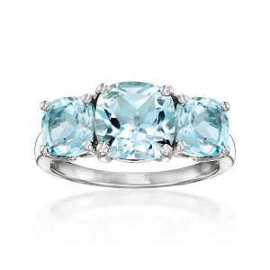 Ross-Simons 4.80 ct. t.w. Sky Blue Topaz 3-Stone Ring in Sterling Silver - 1 of 4