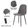 Kumasinova Set of 4 Modern Medieval Linen Fabric Dining Chair with Black Metal Legs, Anti-Slip Pads,Farmhouse Kitchen Chair, Upholstered Armless Chair - 4 of 4