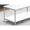 Monarch Specialties Coffee Table Accent Cocktail Rectangular Living Room 40"L White Laminate Grey Metal Contemporary Modern - 4 of 4