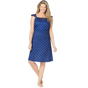 Dreams & Co. Women's Plus Size Short Supportive Gown - 1 of 2
