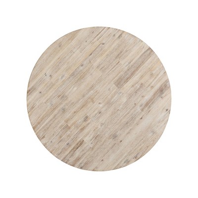 Keaton Rustic Natural Wood Round Dining Table Set with 4 Chairs
