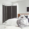 Costway 4 Panels Folding Room Divider 6 Ft Tall Fabric Privacy Screen Black/Brown/Grey/White - image 2 of 4