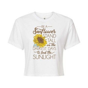 Women's - Instant Message - Be a Sunflower Stand Tall to Find the Sunlight Cropped Graphic T-Shirt - 1 of 4