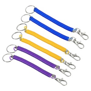 Unique Bargains Spiral Retractable Spring Coil Keychain for Bag Wallet Decoration 6 Pcs - 1 of 4