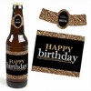 Big Dot of Happiness Adult Happy Birthday - Gold - Birthday Party Decorations for Women and Men - 6 Beer Bottle Label Stickers and 1 Carrier - 3 of 4