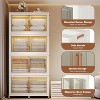 4 Tier Stackable Storage Bins With Lid Closet Organizers Collapsible Plastic Storage Bins Home Containers Boxes for Bedroom Living Room - 2 of 4