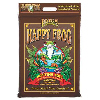 FoxFarm FX14054 Happy Frog Nutrient Rich and pH Adjusted Rapid Growth Garden Potting Soil Mix is Ready to Use, 12 quart