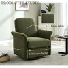 Vintage PU Leather Swivel Barrel Chair, Modern 360° Rotation Accent Armchair with Solid Wood Base for Bedroom, Living Room - 2 of 4