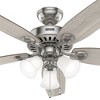 Hunter 52" Builder Lighted Ceiling Fan, Brushed Nickel Finish, 5 Blades, Light Gray Oak/Warm Grey Oak - 2 of 4