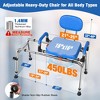 WHLICKS Sliding Shower Chair with Wide 360° Swivel Seat, 450lbs Tub Transfer Bench for Bathtub, Adjustable Height and Arms Width Shower Seat - 4 of 4