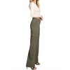 Women's TWILL WIDE LEG FLAP POCKET PANTS - lemon tree design - 2 of 3