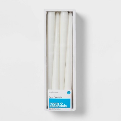 12pk Unscented Taper Candles White - Room Essentials&#8482;