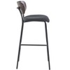 Nordlys Set of 2 Bar Stools with Wooden Back and Gray Fabric Modern Design Style Upholstery Dining Room - 3 of 4