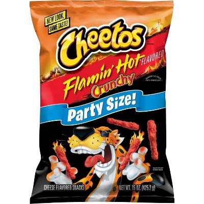 Cheetos Crunch Flamin' Hot Crunchy Flavored Party Size Snacks - 15oz