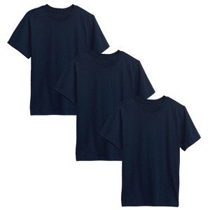 Action Thread Boy's Short Sleeve Crew Neck Premium Soft Cotton Blend T Shirt -3 Pack - 1 of 3