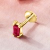 Pure Collection by Ross-Simons 0.10 Carat Baguette Ruby Single Flat-Back Stud Earring in 14kt Yellow Gold - 4 of 4
