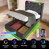 Twin Size Upholstered Platform Bed with USB Type-C Charging - 2 of 4