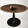 40'' Harold Foil  Round Top Black Base Round Pedestal Dining Table -Maison Boucle - image 4 of 4