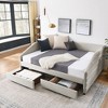 NicBex Queen Size Daybed with 2 Drawers,Linen Upholstered Tufted Sofa Bed for Bedroom,Living Room,Apartment - 2 of 4