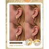 Chunky Gold Hoop Earrings for Women Non Tarnish 14K Gold Filled Huggie Hoop Earring Stacks for Multiple Piercing Lightweight 3Pairs - 3 of 4