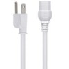 Monoprice Heavy Duty Power Cord - 8 Feet - White | NEMA 5-15P to IEC 60320 C15, 14AWG, 15A, SJT, 125V, For PCs, Monitors, Scanners, and Printers - 2 of 4