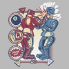 Mens Mattel Blue Bomber and Red Rocker Robots Game On T Shirt - 2 of 3