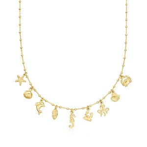 Pure Collection by Ross-Simons Italian 18kt Gold Vermeil Sea Life Charm Necklace. 16 inches - 1 of 4
