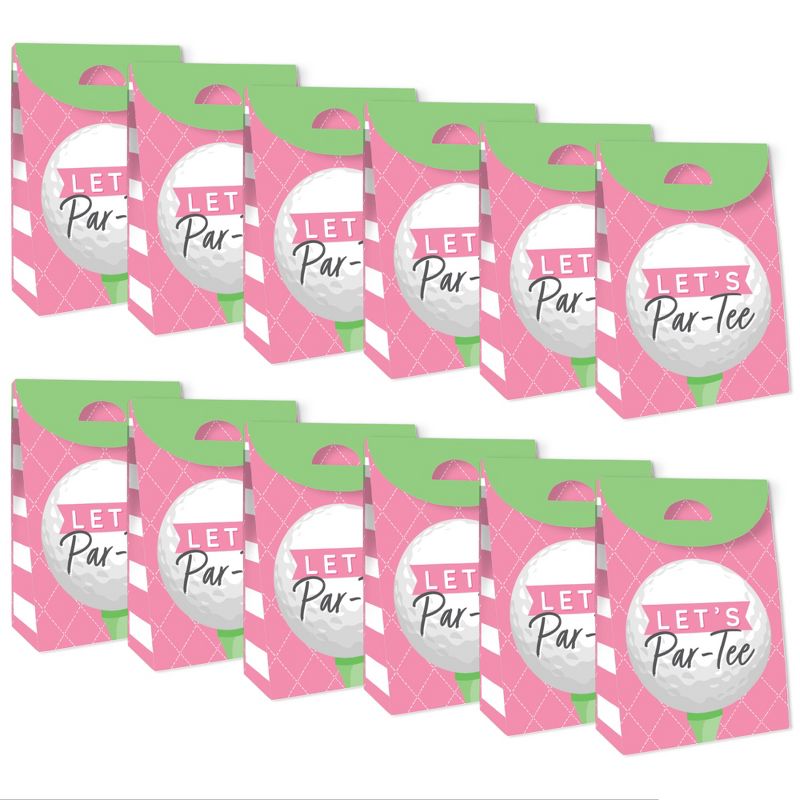 Big Dot of Happiness Golf Girl - Pink Birthday Party or Baby Shower Gift Favor Bags - Party Goodie Boxes - Set of 12, 5 of 9