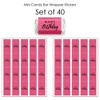 Big Dot of Happiness Chic Happy Birthday - Pink, Black and Gold - Mini Candy Bar Wrapper Stickers - Birthday Party Small Favors - 40 Count - 3 of 4